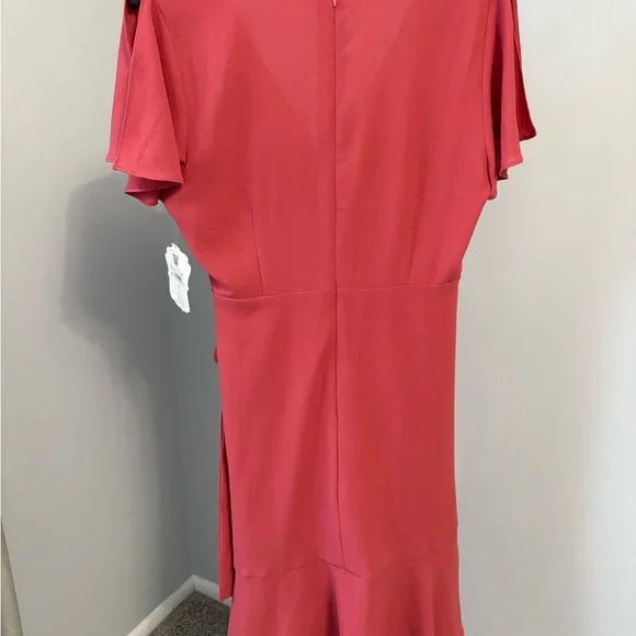 Altar'd State Red High-Low Wrap Dress Flutter Sleeve Ruffle Hem NWT -Size M - Picture 4 of 8